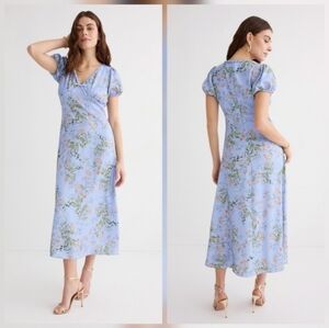 Alexia Admor Silvius Bubble Dress Blue Floral Casual Short sleeves Size 8